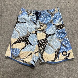 Y2K Quicksilver Shorts Men's Medium AOP Swimming Polyester Multiple-Colored